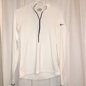 White and black Nike drifit half zip!